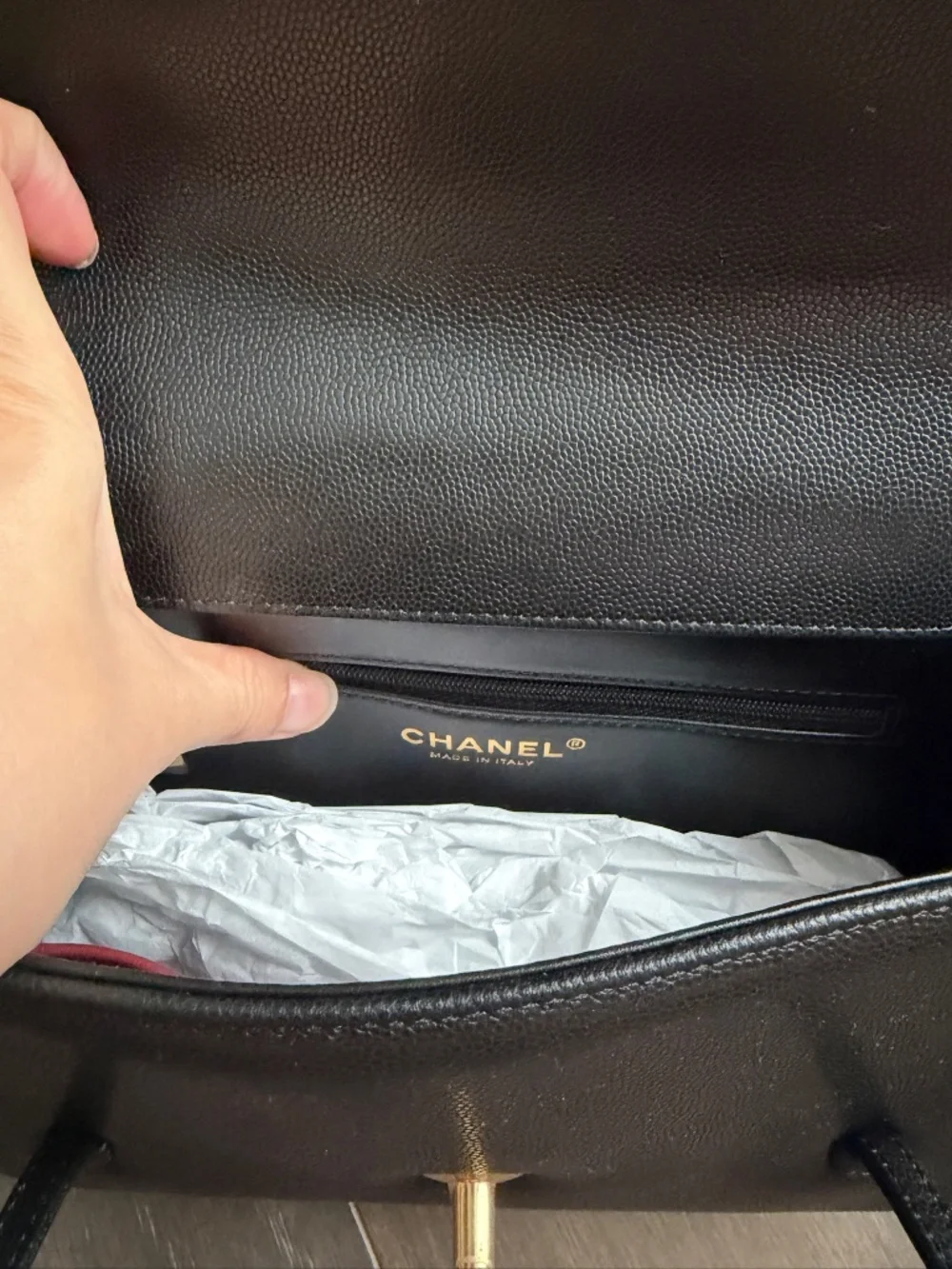 Black Leather Shoulder Flap Bag